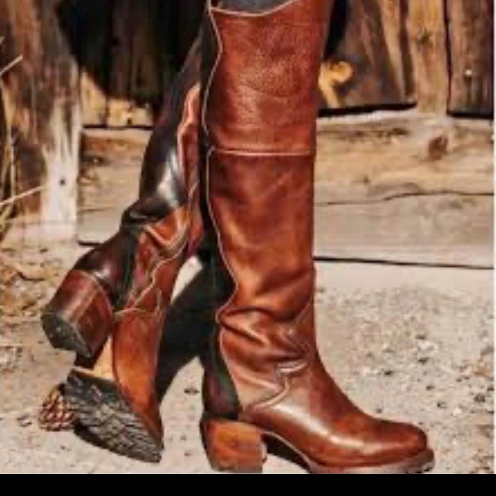 Stylish Brown Over the Knee Leather Boots